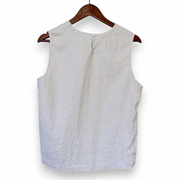 Quince 100% European Linen Tank, Pale Mist Blue, Women's medium - Picture 5 of 6